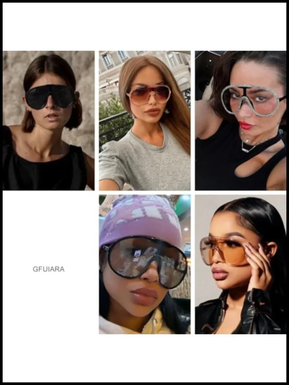 Oversized Shield Aviator Sunglasses UV400 Protection Goggles